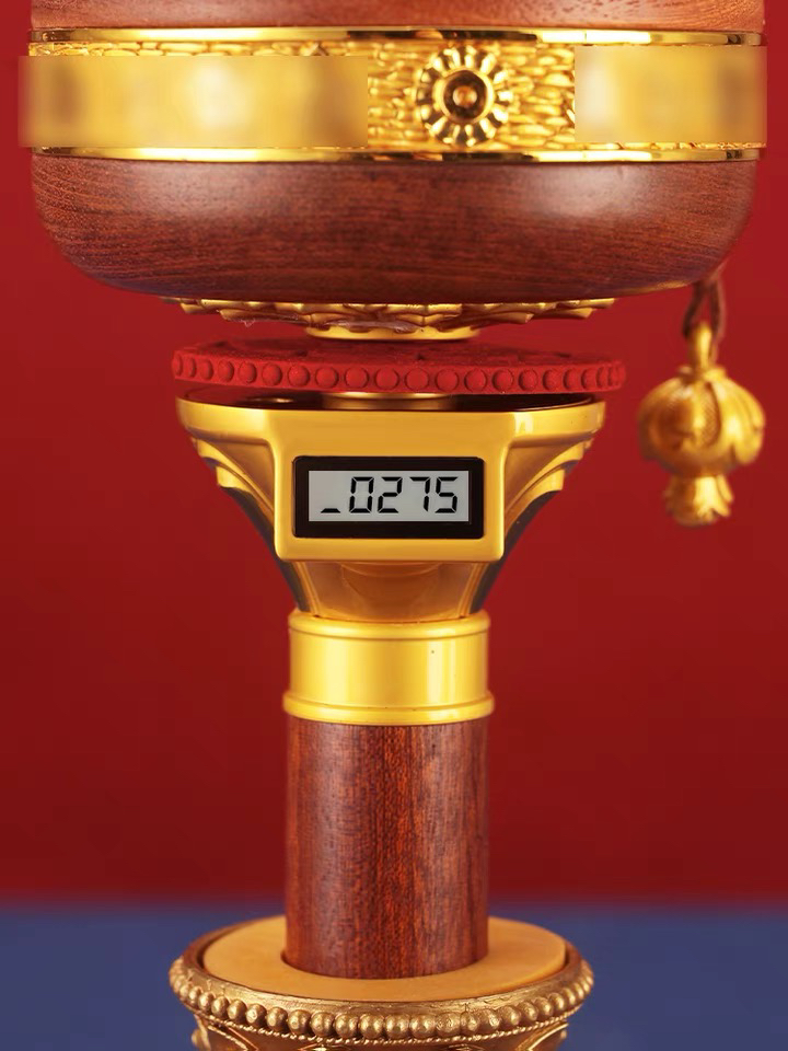 新款德田手摇自动记数转动转动浮雕实木合金双轴承静音西藏手摇