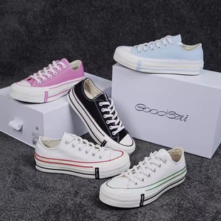 Goodbai白敬亭同款鞋低帮帆布鞋系带板鞋休闲鞋潮流街舞鞋小白鞋