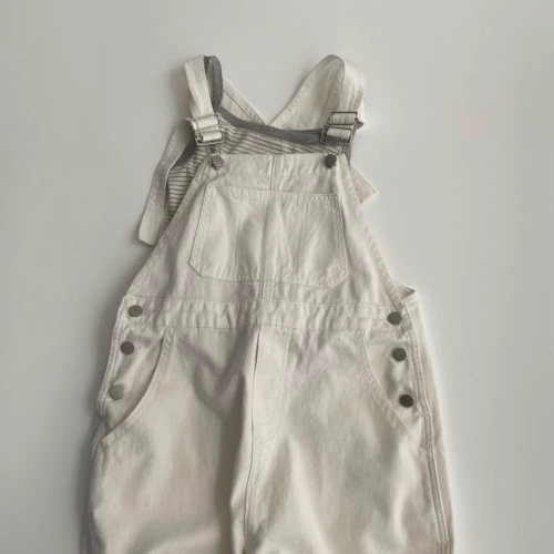 Милый белый джинсовый японский комбинезон для отдыха, ретро штаны, свободный прямой крой