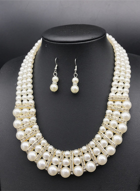 pearlnecklace锁骨链仿珍珠项链