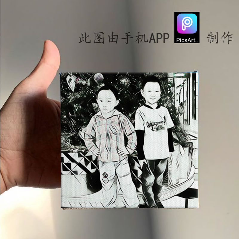 定制mini迷你油画 卡通动漫装饰画 版画方块画 订做小尺寸无框画图片