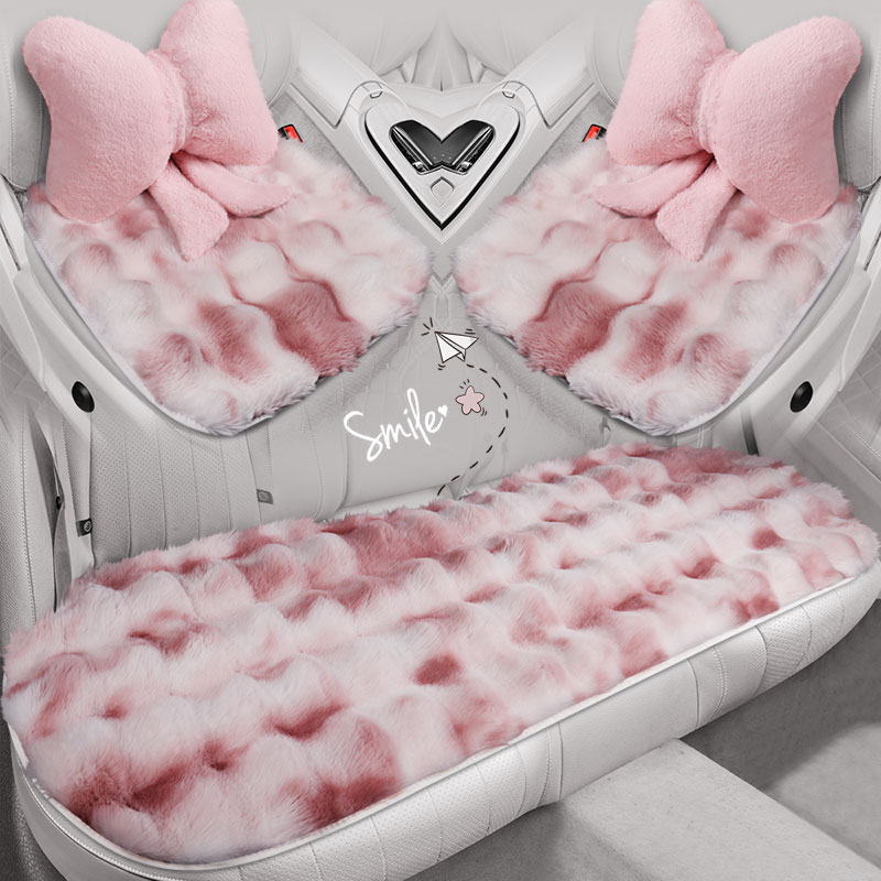 汽车坐垫秋冬季毛绒四季通用加绒后排单片网红座垫女神冬天保暖