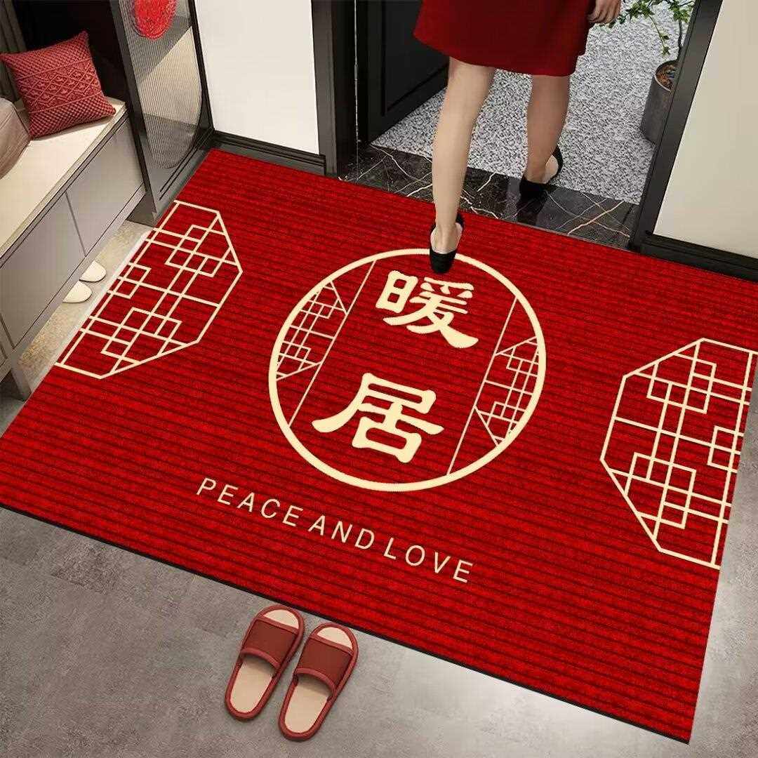 硅藻泥入门户地垫新款红色进户脚垫门厅水浴卫室生间0015吸防滑门