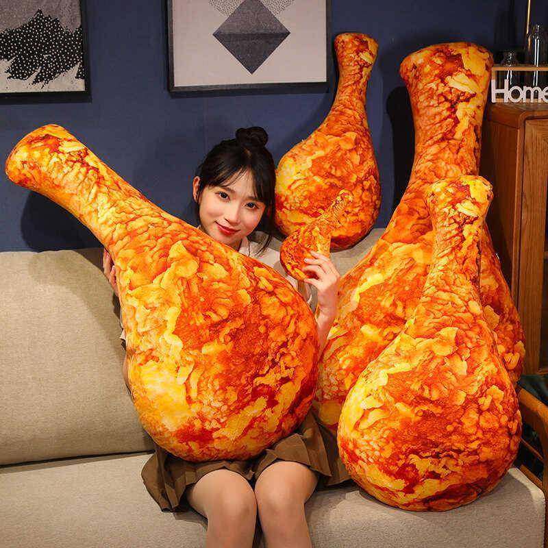 仿真油炸食物大鸡腿抱枕女生睡觉香酥毛绒玩具吃货沙雕搞怪礼物男