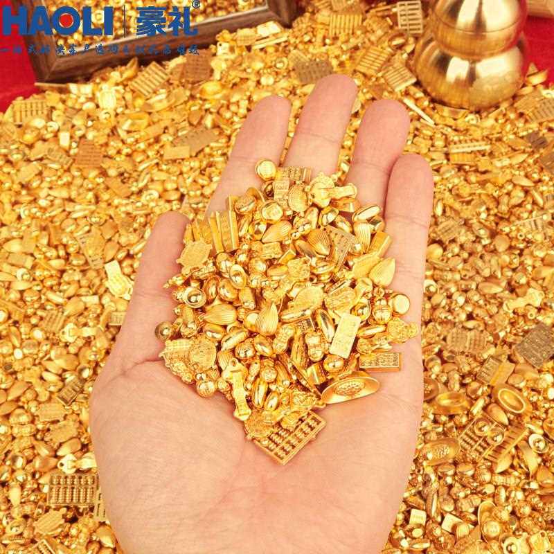 创意迷你真金吉米祥物十全十仿美小元合宝金砖金豆如VJS意金豆聚