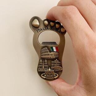 金器属意J-000830大利脚丫子开瓶冰箱贴许愿池磁性竞贴品技场旅游