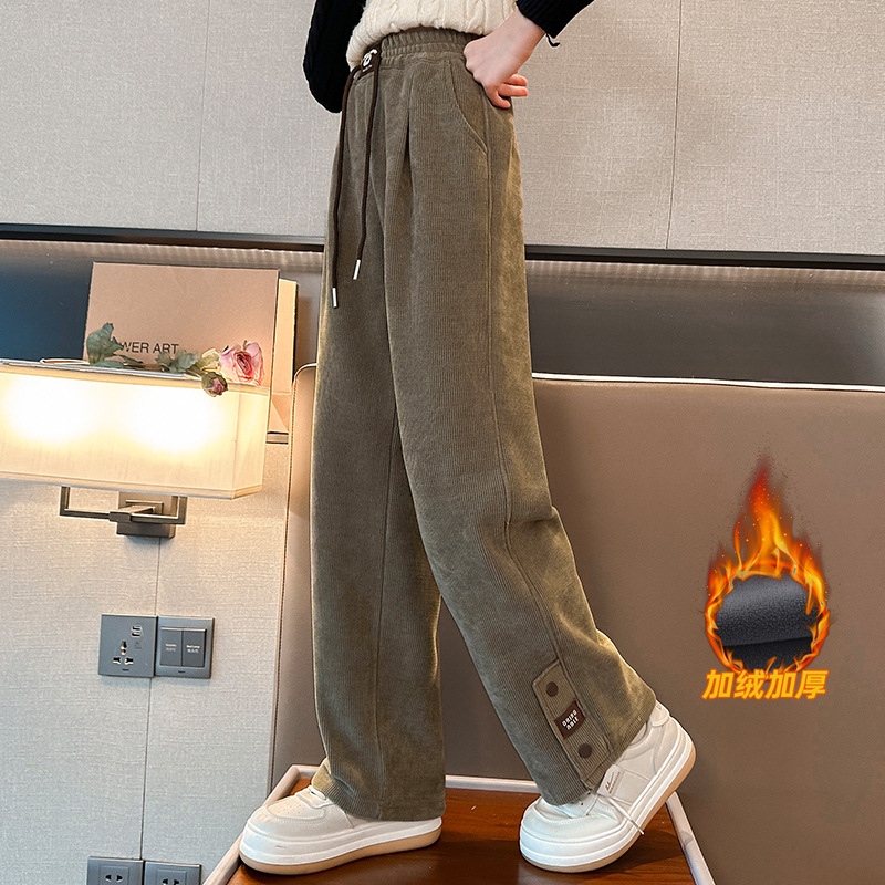 女童裤子秋冬款2025新款直筒裤