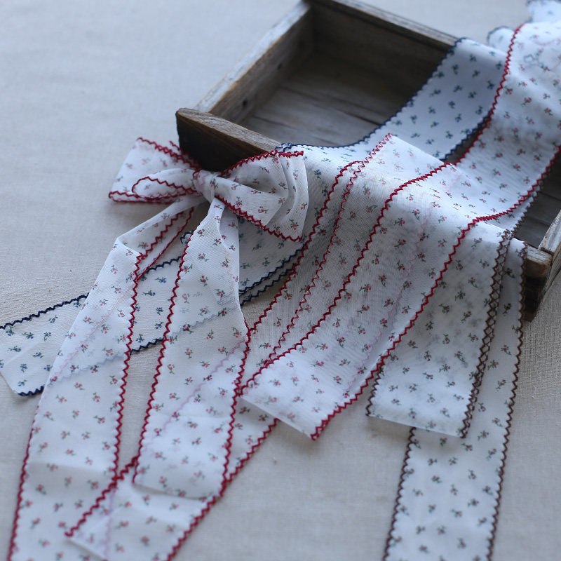 6CM宽狗牙边印花网纱花边贝壳牙边蕾丝花边辅料洛丽塔发带装饰边