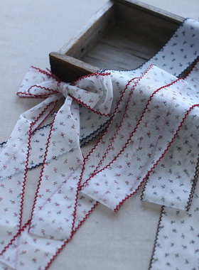 6CM宽狗牙边印花网纱花边贝壳牙边蕾丝花边辅料洛丽塔发带装饰边