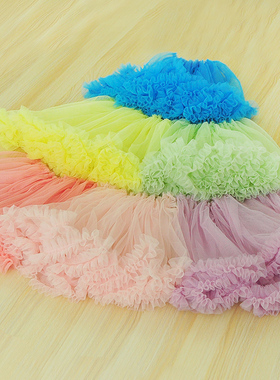 30CM宽网纱工字褶立体花蕾丝花边 裙子摆洛丽塔芭比手工布料黑色