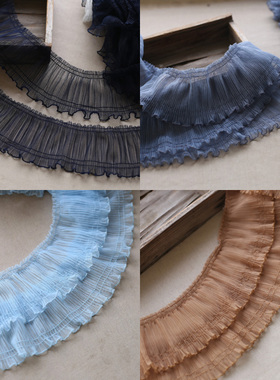 10CM宽饰边压皱小波浪边蕾丝花边洛丽塔公主裙边芭比布艺DIY材料