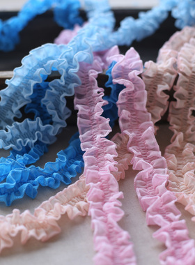 3CM双边褶皱密丝边雪纺蕾丝花边连衣裙推荐DIY裙摆家居布艺辅料