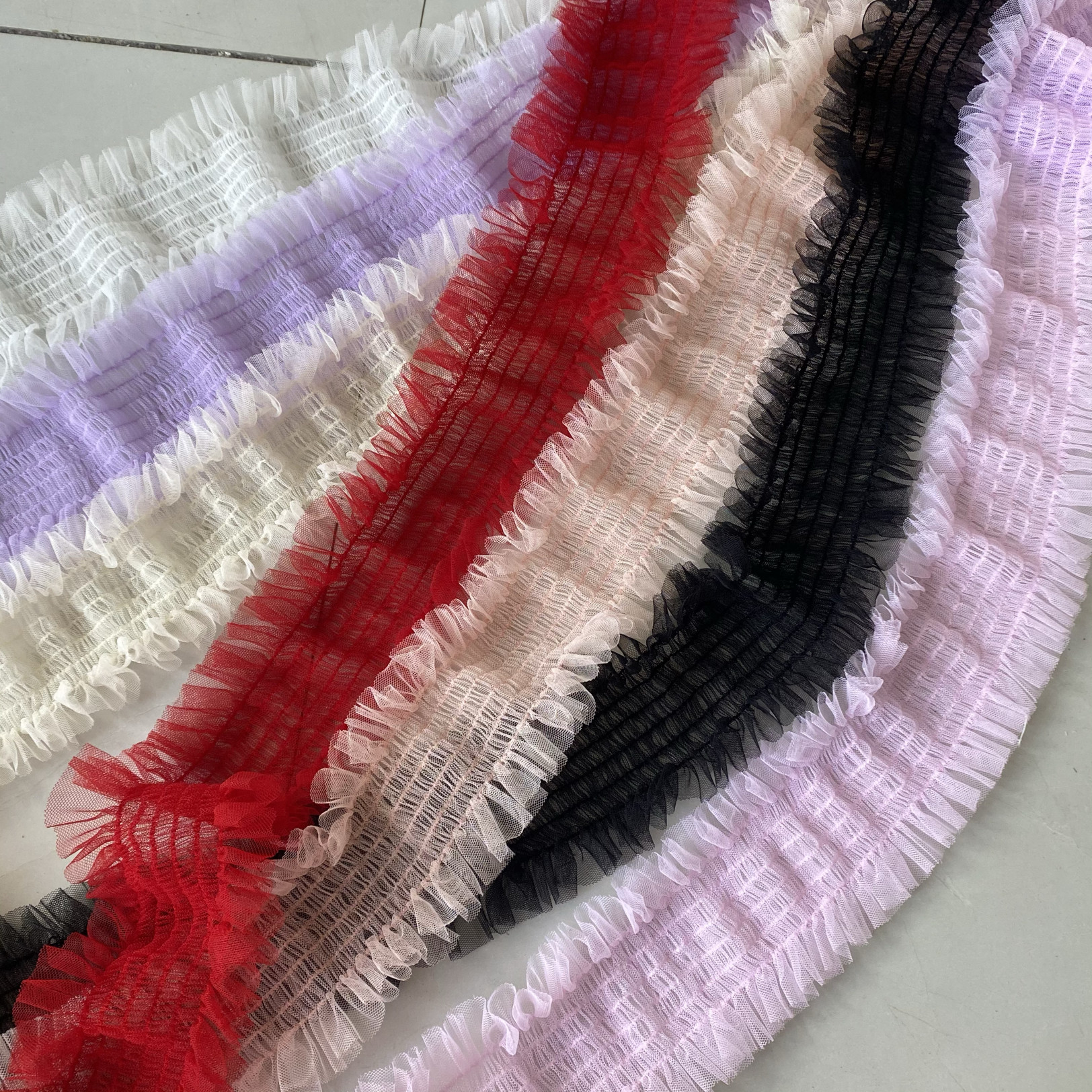 10厘米宽六线弹力加密网纱蕾丝褶皱布艺装饰边服装洛丽塔发饰花边,居家布艺,花边,淘宝优惠券,粉丝福利购,淘宝优惠卷
