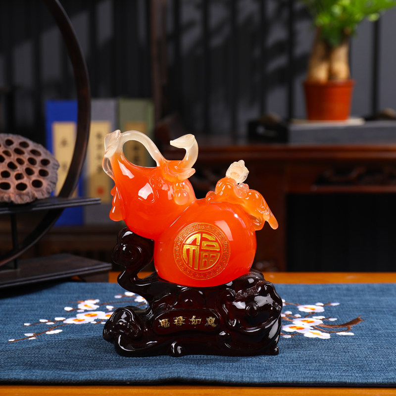 树脂祝福中式客厅书房家居装饰品