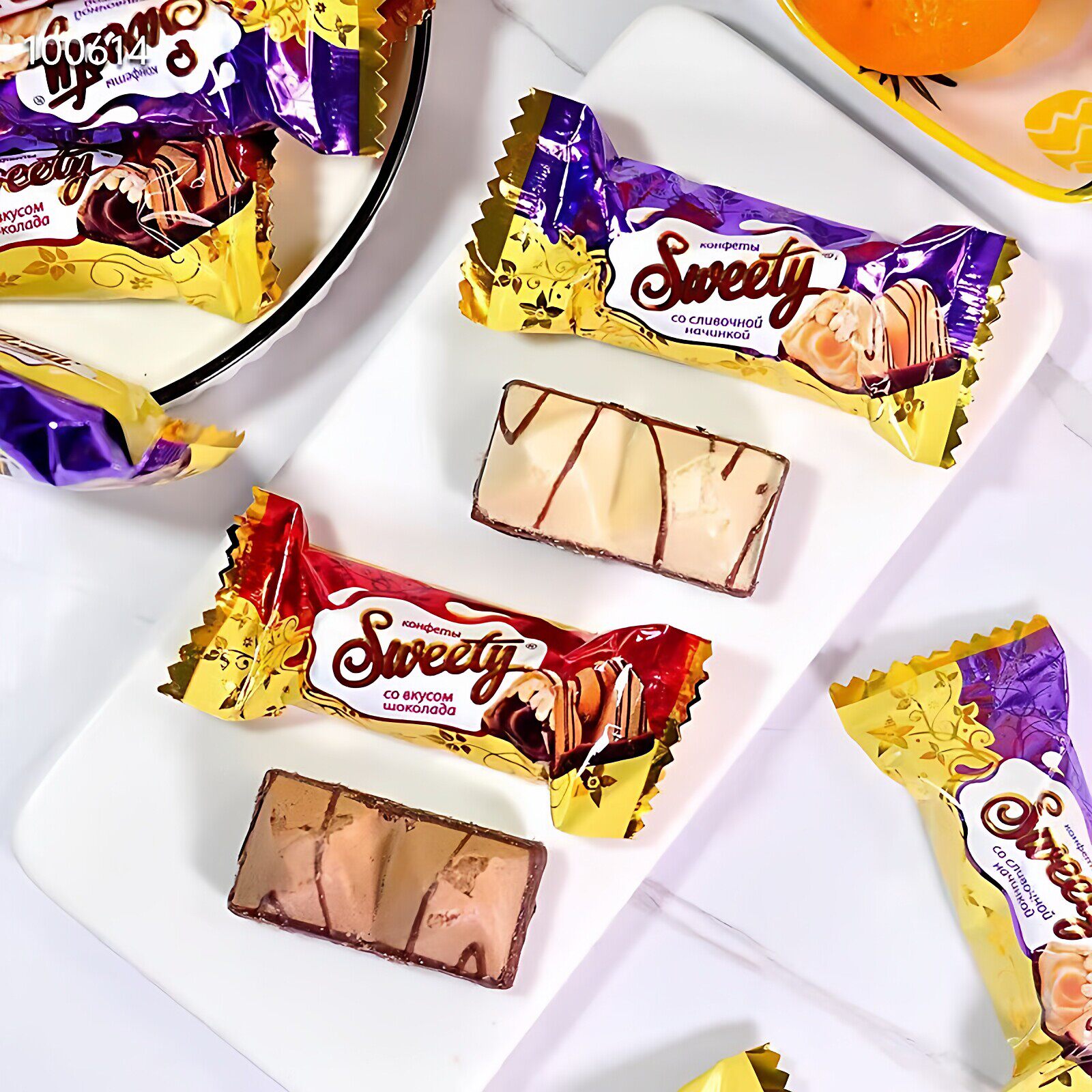 俄罗斯进口巧克力味威化糖ESSEN/贵族牌可可味奶油味威化夹心糖果