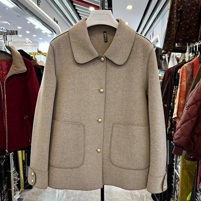 时尚妈妈秋装短款双面呢毛呢外套