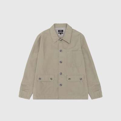 A.P.C. VESTE PIET 工装夹克 100%棉帆布 法式简约 男女同款 灰色