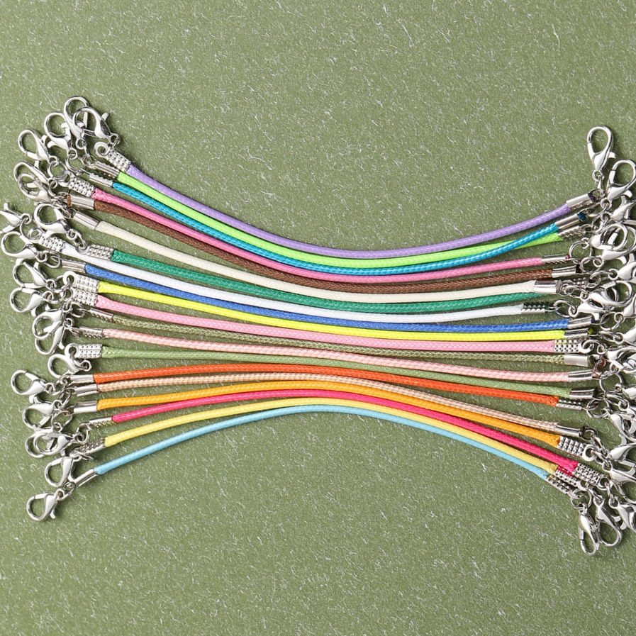 手工diy彩色圆蜡绳短款双头扣水桶娃包背带包包绳子 娃包绳15cm