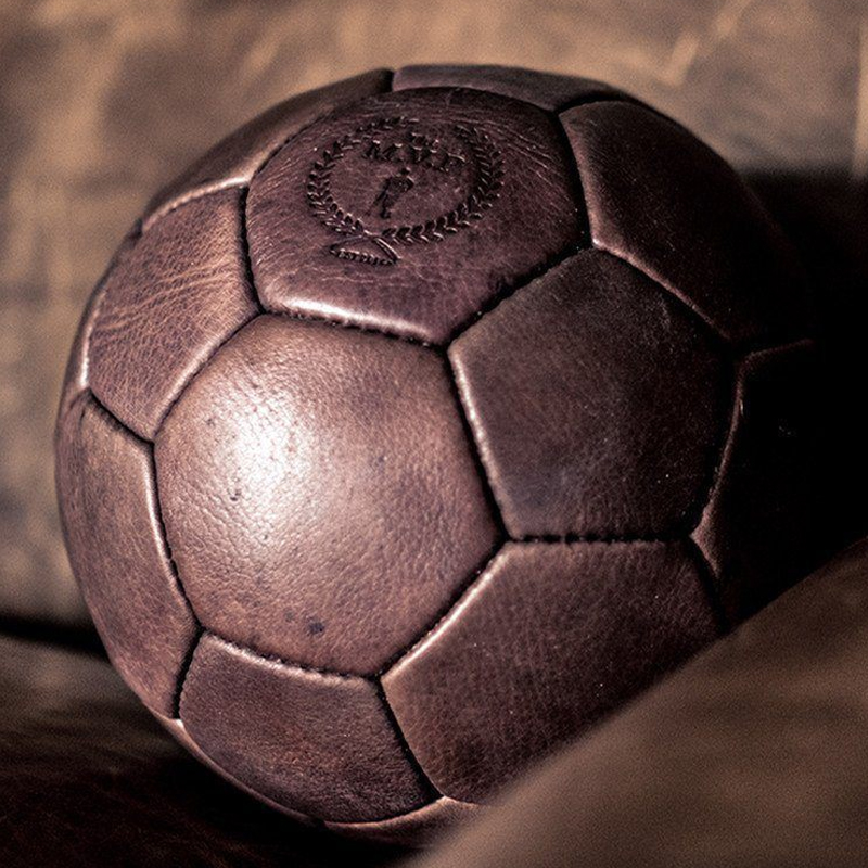 5号复古足球纯牛皮手工收藏摆件