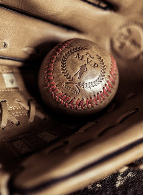 新西兰Modest Vintage Player牛皮手工缝线棒球 欧美复古礼物摆件