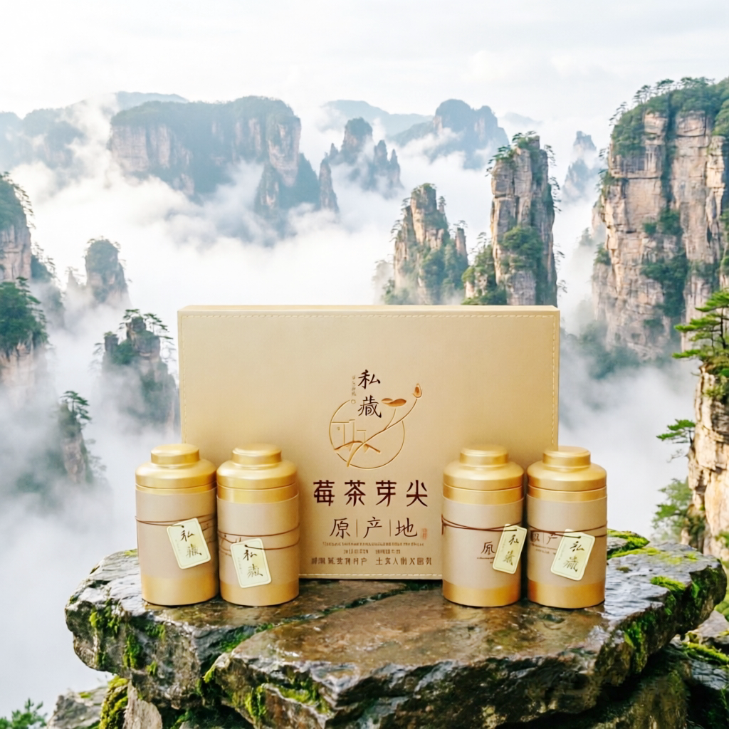 湖南张家界莓茶芽尖正品土家霉茶永顺龙须新梅茶官方旗舰店伴手礼