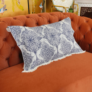 古法草木蓝染纯棉双支枕巾