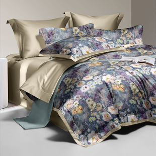 莫奈花园系列床品四件套 莫奈蓝
