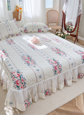 【5天发货】床品/Bedding小清新蕾丝边绗缝床品棉质～魅色