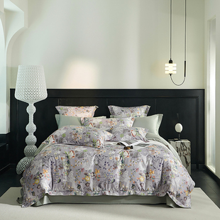 轻奢高级感床上用品数码 紫 印花工艺120支铂金澳棉四件套迷迭香