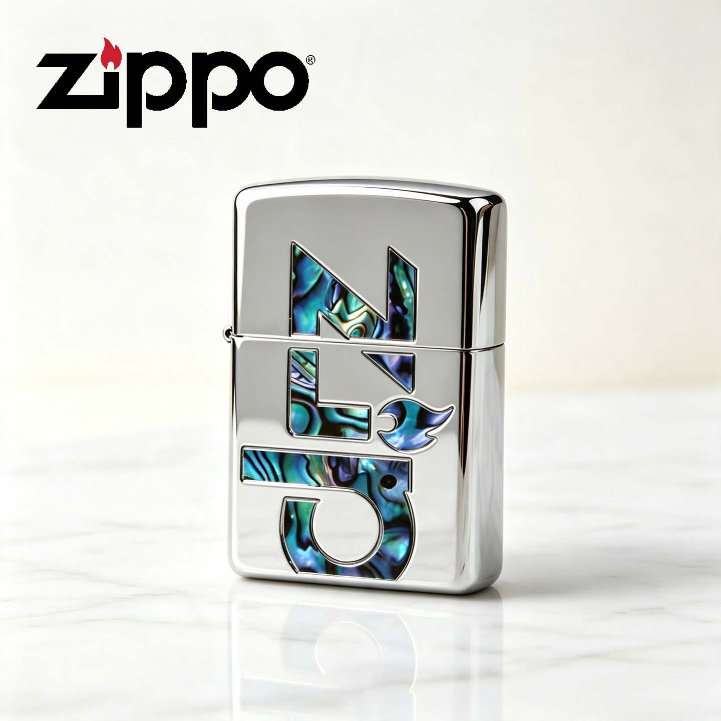 Zippo打火机彩贝双面标志