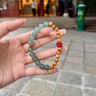 厦门南普陀 檀木芭比福禄招财 平和安康 手串 半山蓝水  已过香