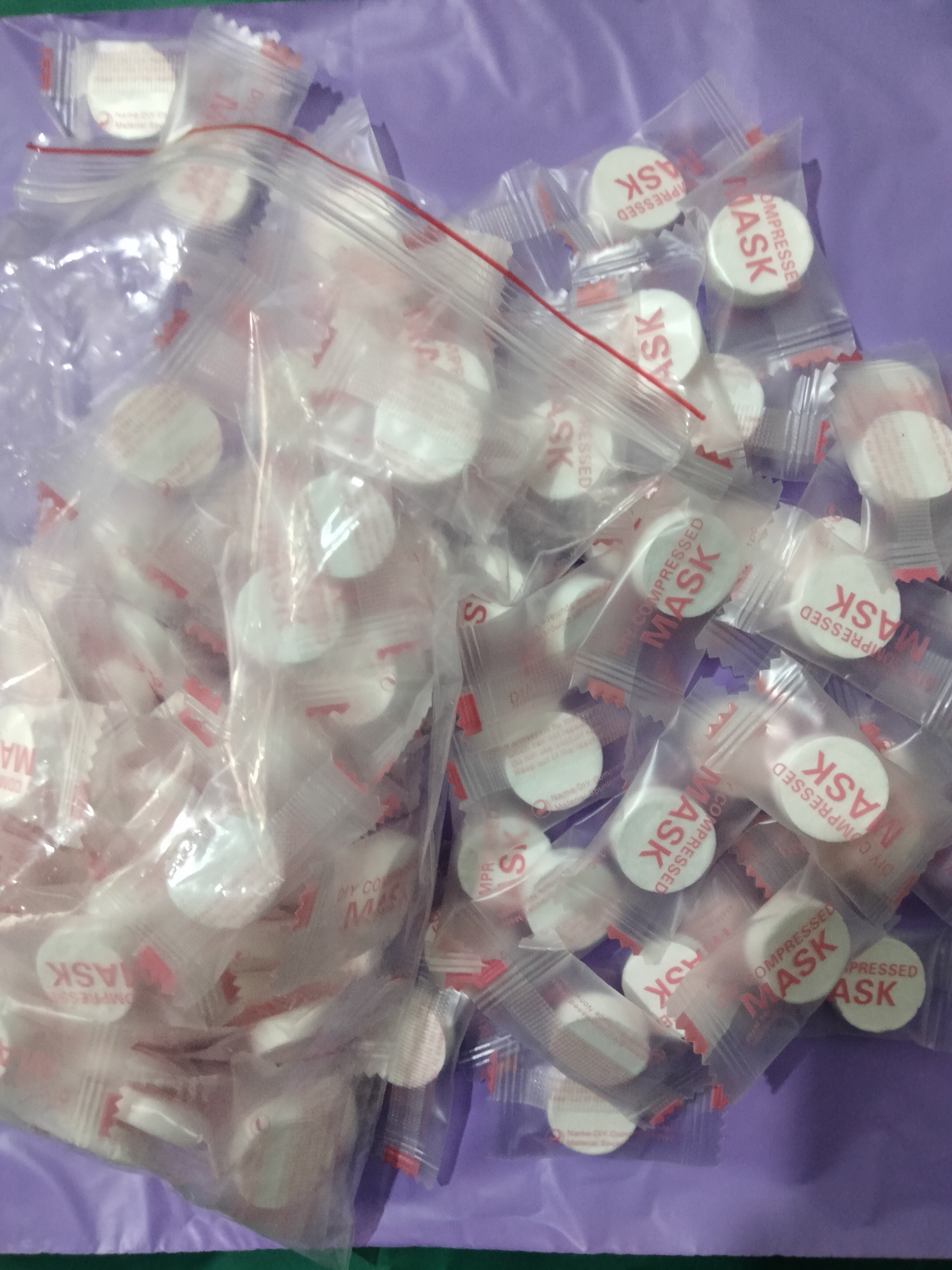 包邮 DIY全棉加厚面膜 工具鬼脸压缩纸膜 纯棉糖果包装100颗