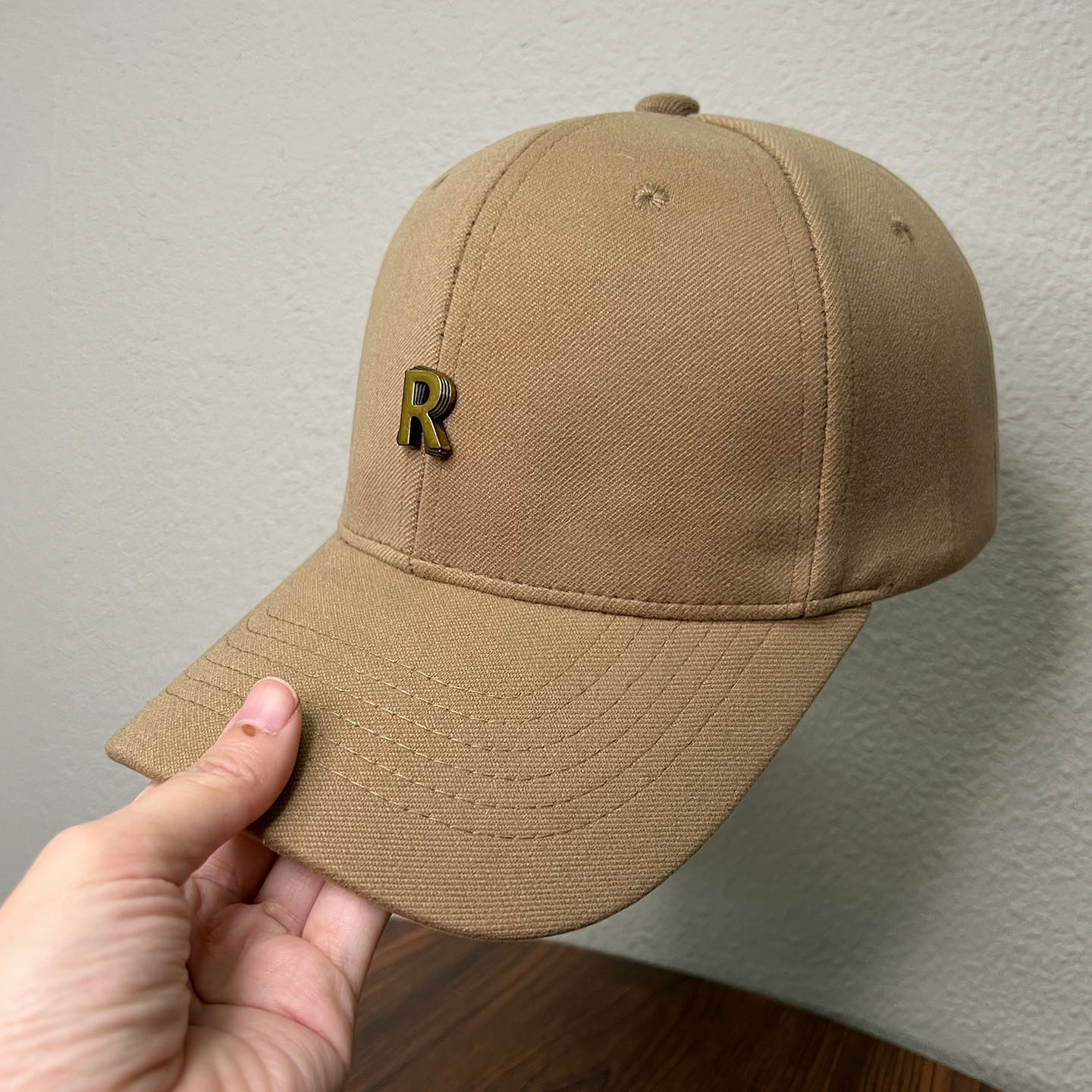 帽子女秋冬季毛呢重叠R字母鸭舌