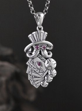 男款纯银魔术师扑克吊坠