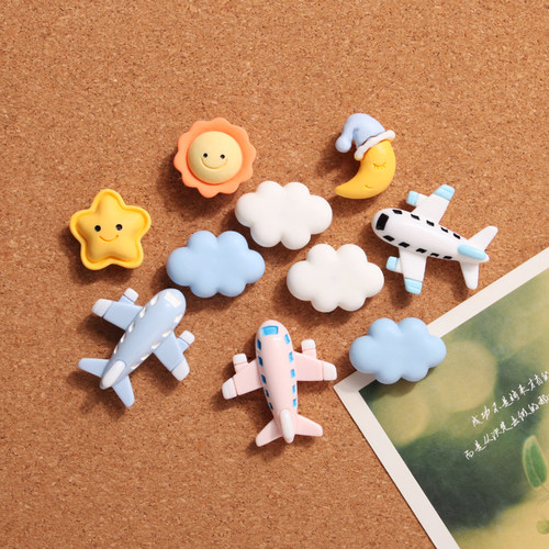可爱卡通飞机软木板图钉大头针