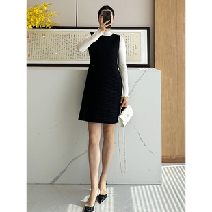 C4631 时尚巴黎的老店 高及货！刺绣小蜜蜂 金丝粗花呢香风背心裙