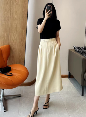 C3400西装A字中长半裙 原650元 25年回馈清仓不退不换