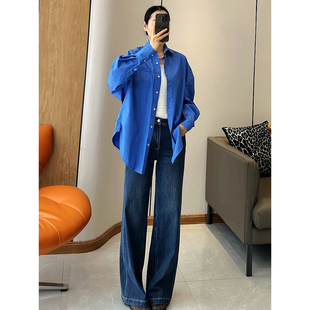 C4493 时尚巴黎的老店 大气自带腔调！进口全棉 宽松廓形长袖衬衫