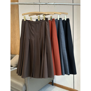 巴黎 A字大摆百褶半裙 老店 超及显瘦 四色 大气与优雅 C4665时尚