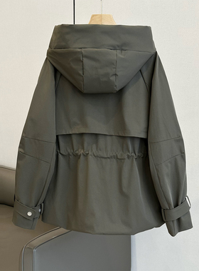 C4713 时尚巴黎的老店 高及又保暖 收腰款 工装冲锋衣羽绒服 鹅绒