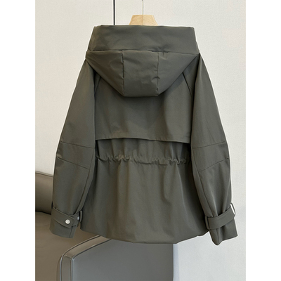 C4713 时尚巴黎的老店 高及又保暖 收腰款 工装冲锋衣羽绒服 鹅绒