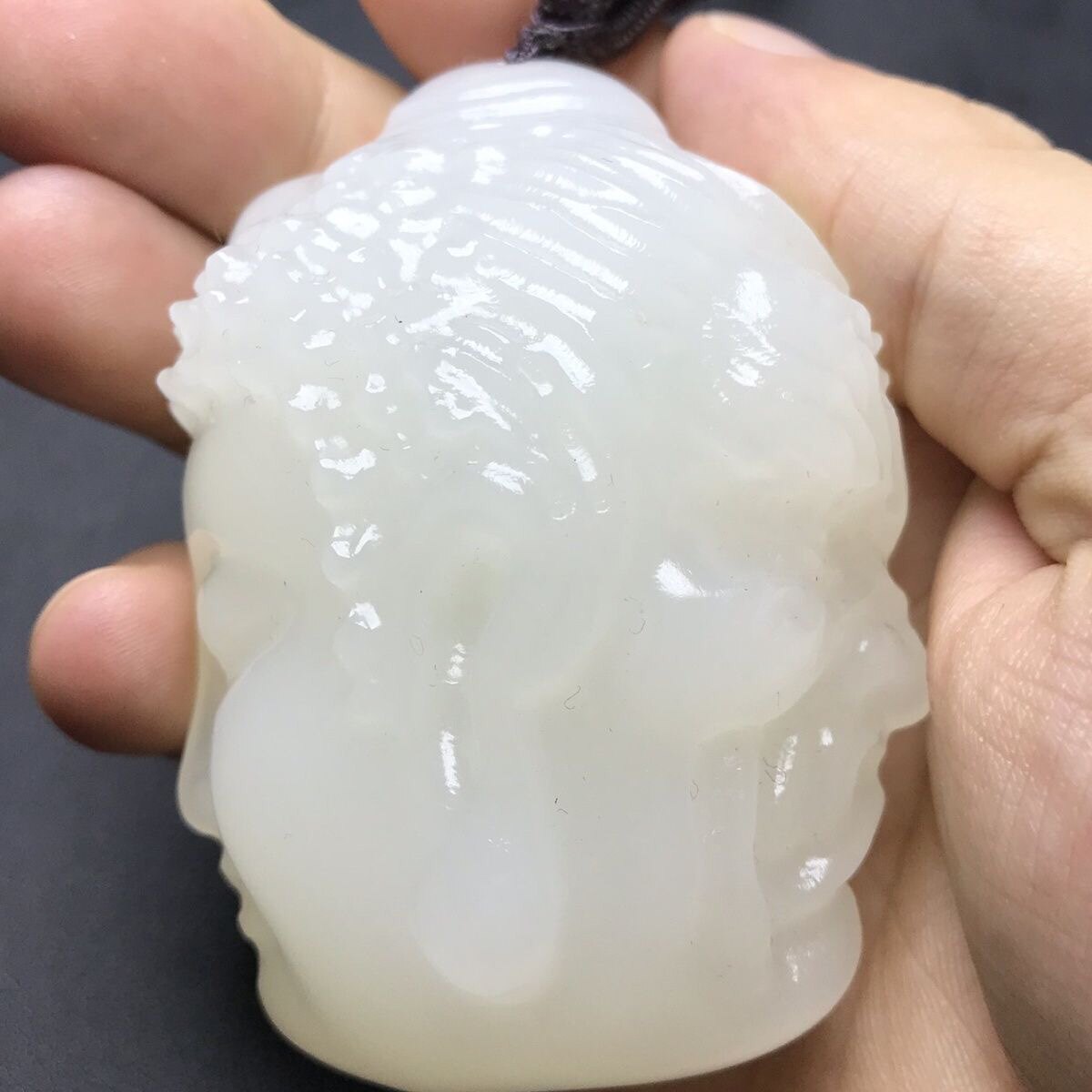 天然和田玉一念之间手把件白玉一念成佛把玩件男女玉坠摆件手玩件