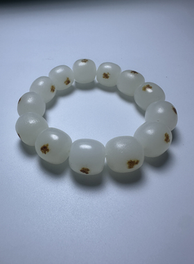 和田玉籽料羊脂白原石路路通随形手链玉石天然手串高档玉石送礼