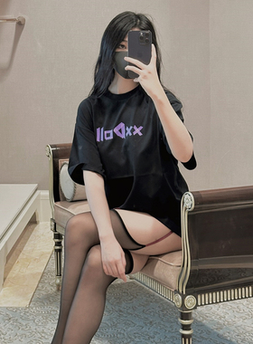 玩偶联名Printed Tape胶带T恤紫色限定 赚钱不交朋友MMNF官方正品