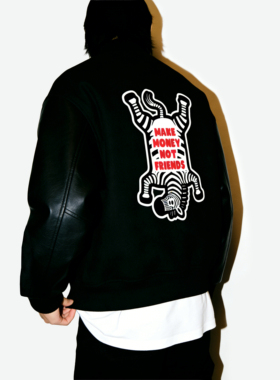 马上有钱!MMNF棒球服夹克联名加绒加厚保暖男女外套赚钱不交朋友