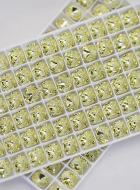 进口施家钻美甲钻4470奥钻饰品堆钻肥方10mm大肥方213淡黄色