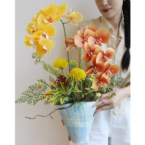 蝴蝶兰套装花乔迁喜庆装饰摆件