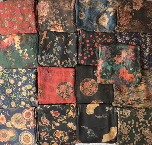 中国风缎面顺德复古布料半米价