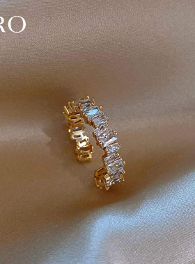 金色高级感锆石开口戒指