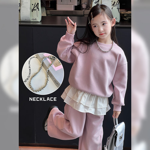 女童项链2024新款儿童ins冷淡风毛衣配饰宝宝洋气韩版颈链锁骨链